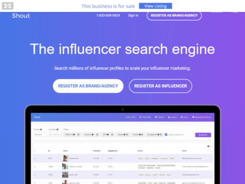 Get Shout – Influencer Search Engine
