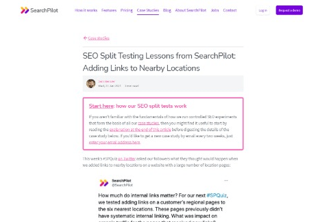 Adding Links to Nearby Locations SEO Split Testing