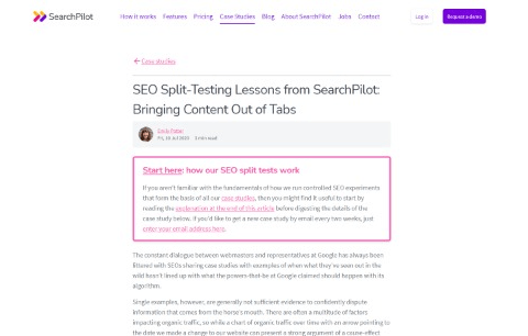 SEO Split-Testing Lessons from SearchPilot: Bringing Content Out of Tabs