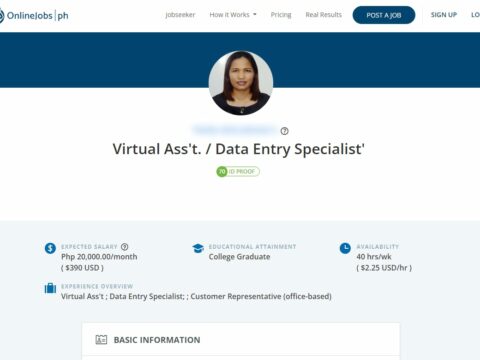 Virtual Ass’t. / Data Entry Specialist’