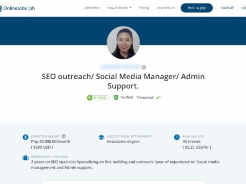 SEO outreach/ Social Media Manager/ Admin Support.