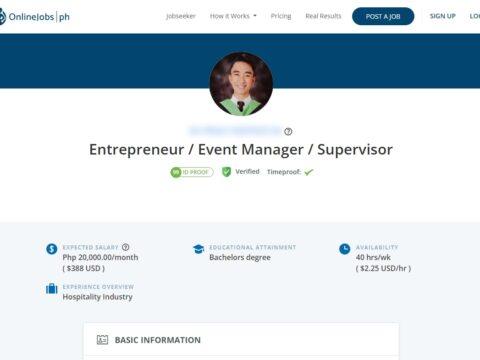 Entrepreneur / Event Manager / Supervisor