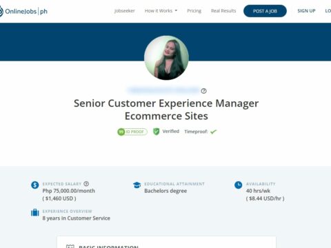 Senior Customer Experience Manager Ecommerce Sites