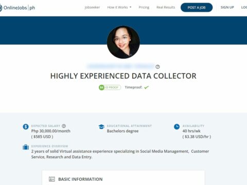 HIGHLY EXPERIENCED DATA COLLECTOR