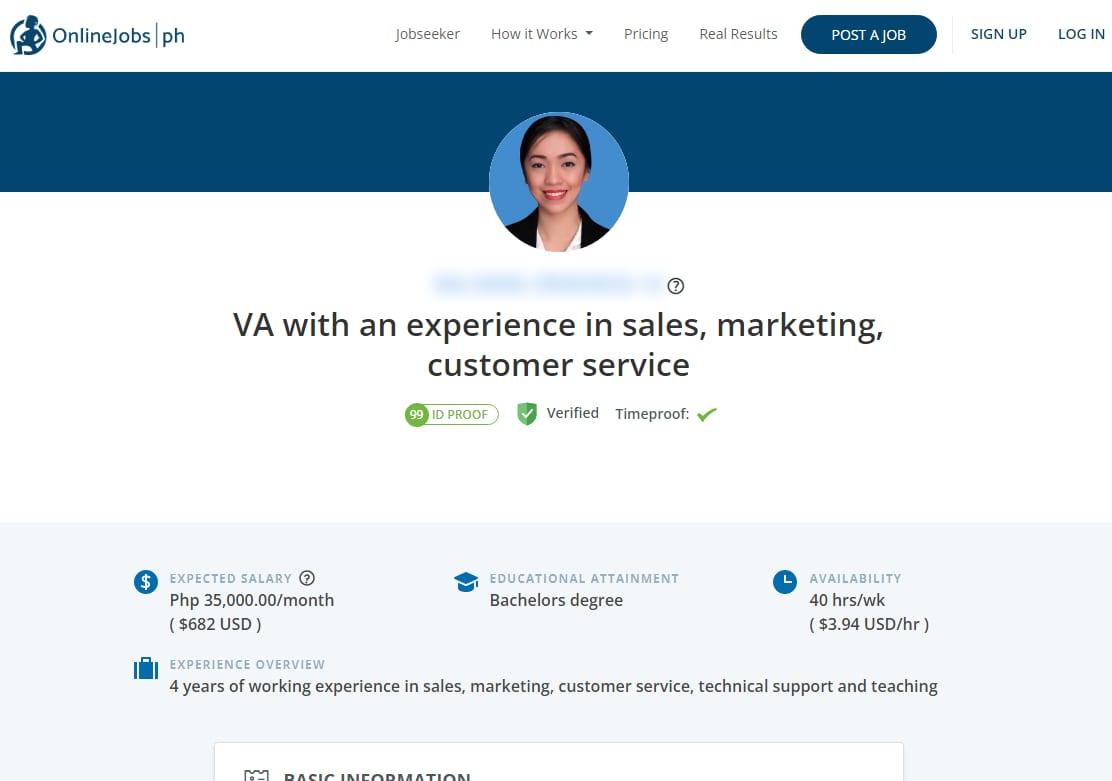 VA with an experience in sales, marketing, customer service Digital Marketing Supermarket