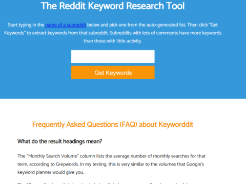 The Reddit Keyword Research Tool