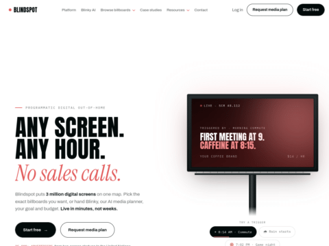Blindspot homepage screenshot