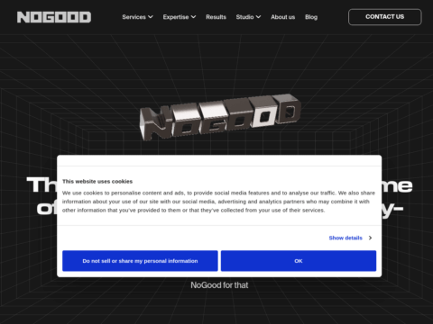 NoGood website homepage