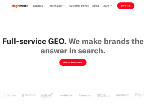 Siege Media website homepage
