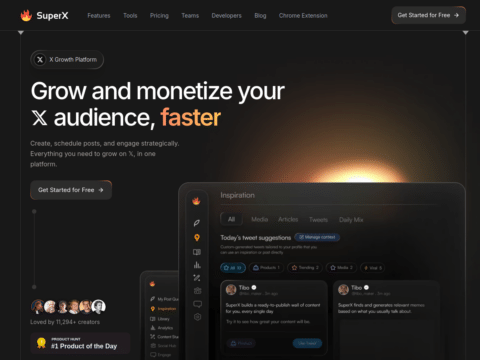 SuperX homepage screenshot